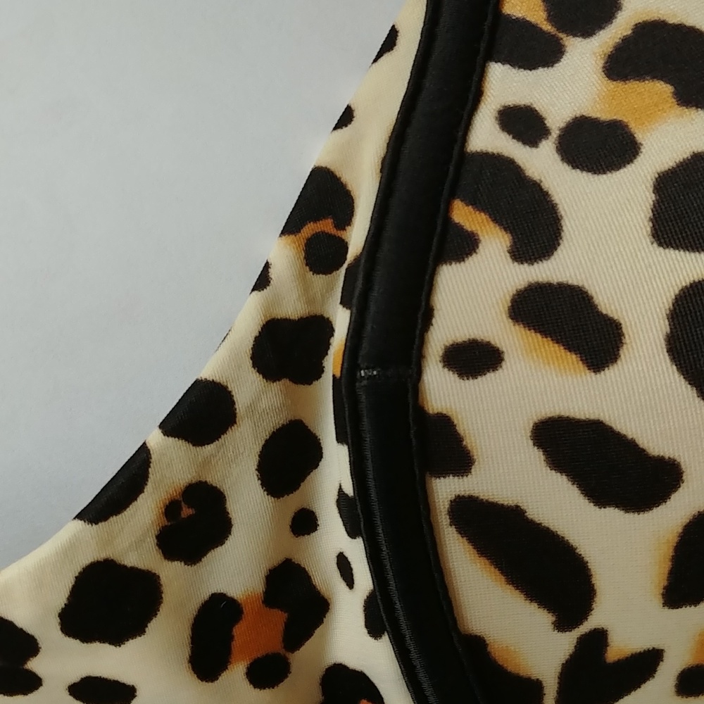 Black/Tan LEOPARD PLUNG VICTORIA SECRET BRA 38C - Picture 4 of 5